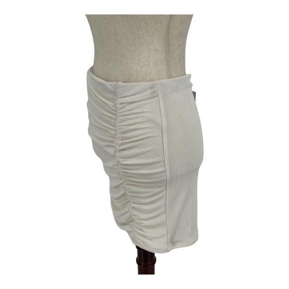 NAKED WARDROBE The Extra Mini Skirt Slinky Collection in White - Size XL- NWT - Picture 8 of 16